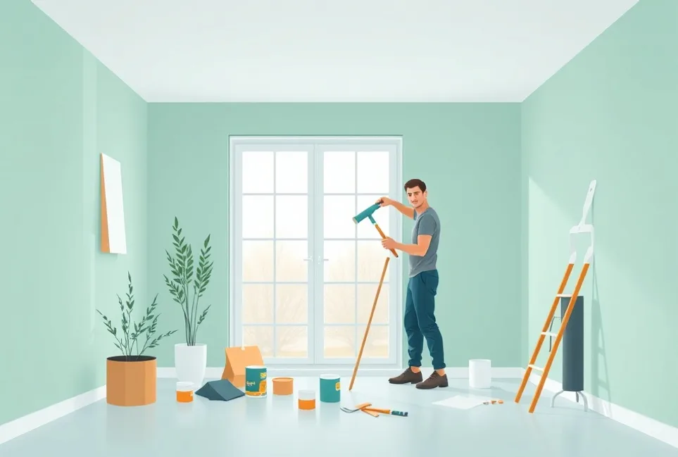 Intérieur rénové après travaux de peinture à Mitry-Mory