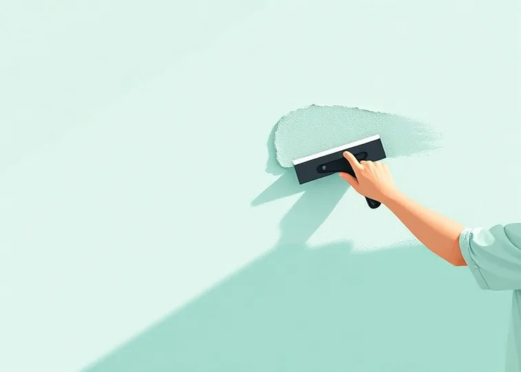 Application d'un enduit décoratif à la lisseuse sur un mur